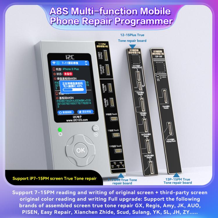 i2C A8S Multi-function Phone Repair Programmer, Model:Host+12-15 Plus True Tone Board - free shipping - PMC TechLife - Order now!