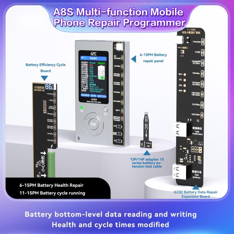 i2C A8S Multi-function Phone Repair Programmer, Model:Host+12-15 Plus True Tone Board - free shipping - PMC TechLife - Order now!