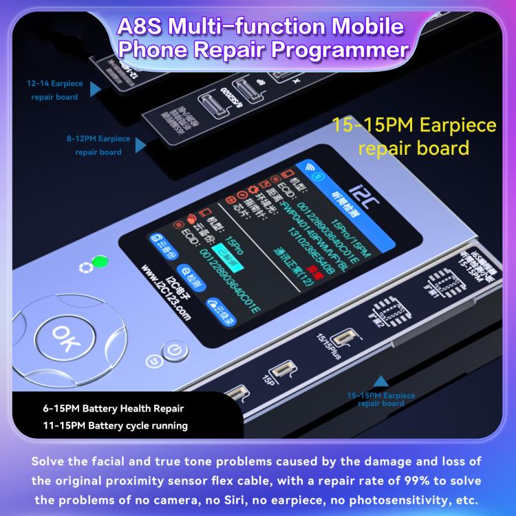 i2C A8S Multi-function Phone Repair Programmer, Model:Host+12-15 Plus True Tone Board - free shipping - PMC TechLife - Order now!