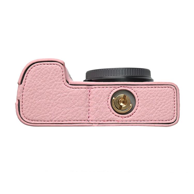 For Sony ILCE-6400 / A6300 / A6200 Litchi Texture PU Leather Camera Half Case Base(Pink) - free shipping - PMC TechLife - Order now!