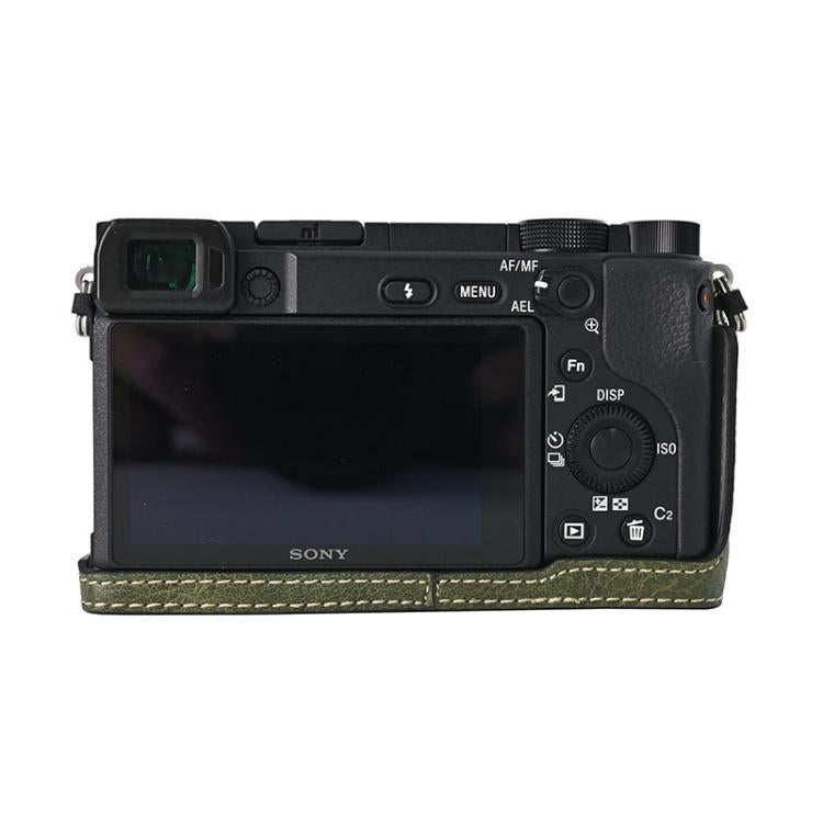For Sony ILCE-6400 / A6300 / A6200 Litchi Texture PU Leather Camera Half Case Base(Green) - free shipping - PMC TechLife - Order now!