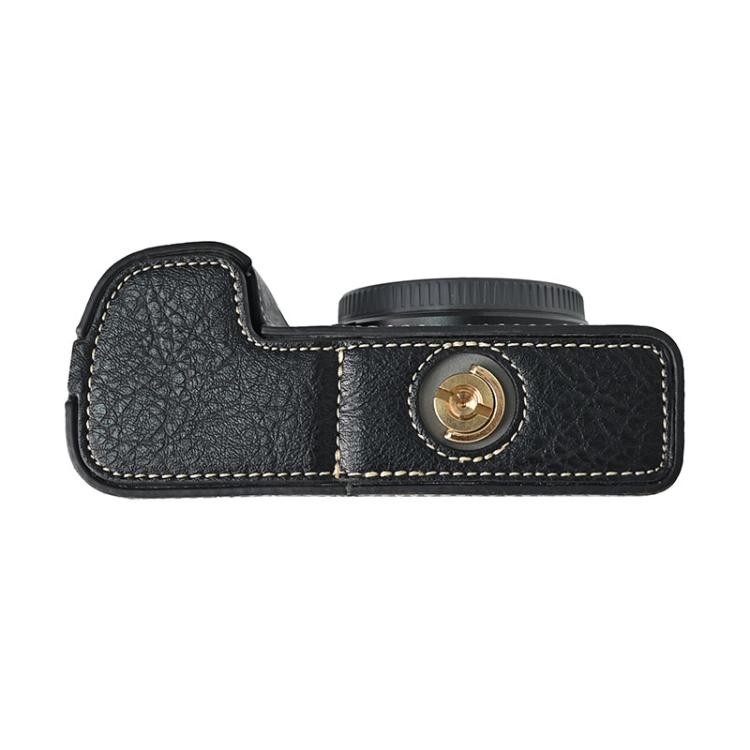 For Sony ILCE-6400 / A6300 / A6200 Litchi Texture PU Leather Camera Half Case Base(Black) - free shipping - PMC TechLife - Order now!