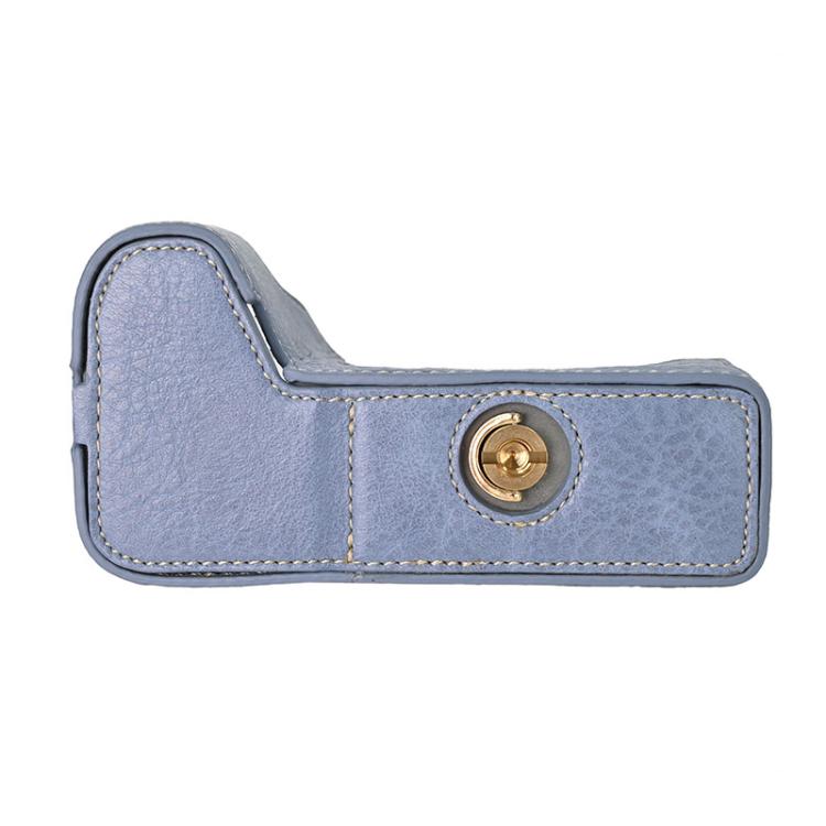 For Sony ILCE-6700 / A6700 Litchi Texture PU Leather Camera Half Case Base(Blue) - free shipping - PMC TechLife - Order now!