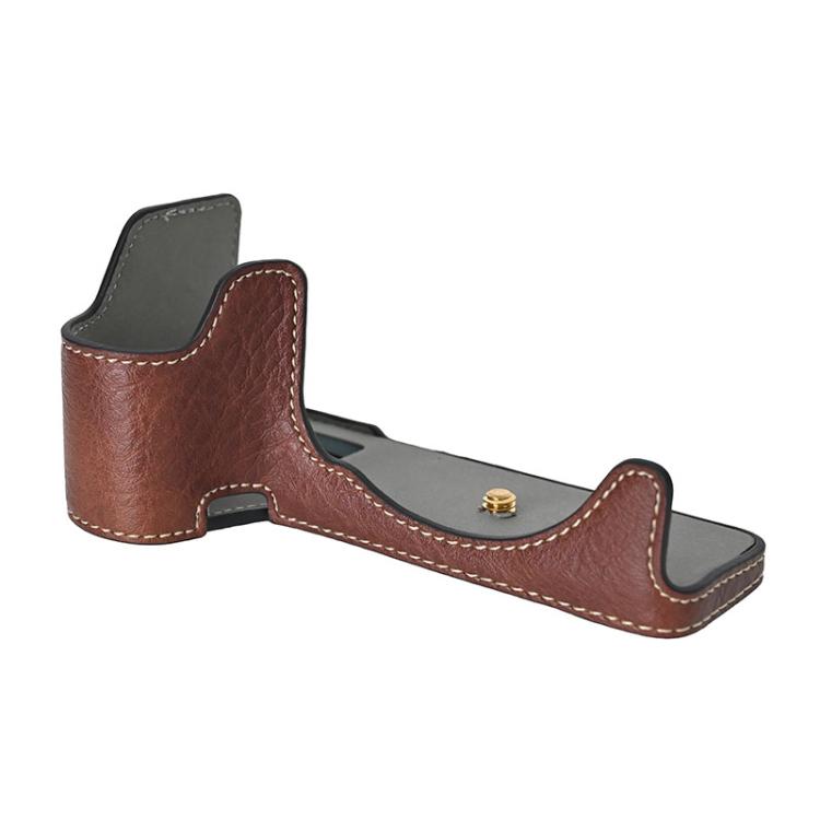 For Sony ILCE-6700 / A6700 Litchi Texture PU Leather Camera Half Case Base(Coffee) - free shipping - PMC TechLife - Order now!