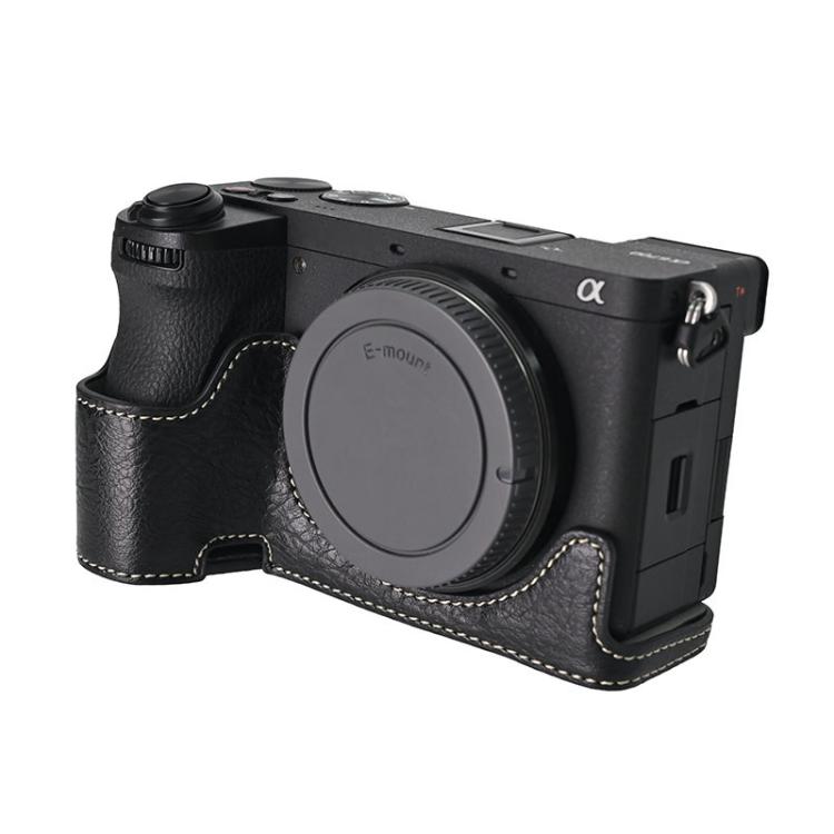 For Sony ILCE-6700 / A6700 Litchi Texture PU Leather Camera Half Case Base(Black) - free shipping - PMC TechLife - Order now!