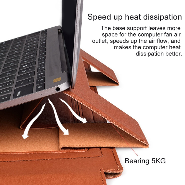 PU05 Sleeve Leather Case Carrying Bag with Small Storage Bag for 13.3 inch Laptop(Yellow) - free shipping - PMC Jewellery - Order now!