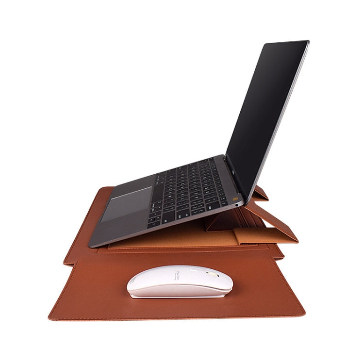 PU05 Sleeve Leather Case Carrying Bag with Small Storage Bag for 13.3 inch Laptop(Yellow) - free shipping - PMC Jewellery - Order now!