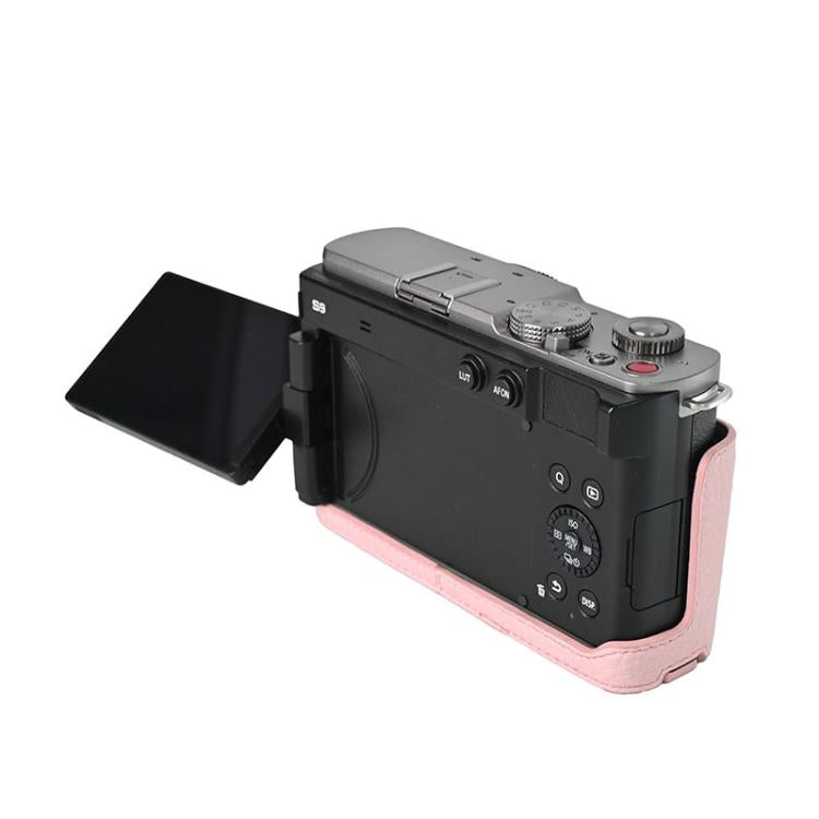 For Panasonic LUMIX S9 Litchi Texture PU Leather Camera Half Case Base(Pink) - free shipping - PMC TechLife - Order now!