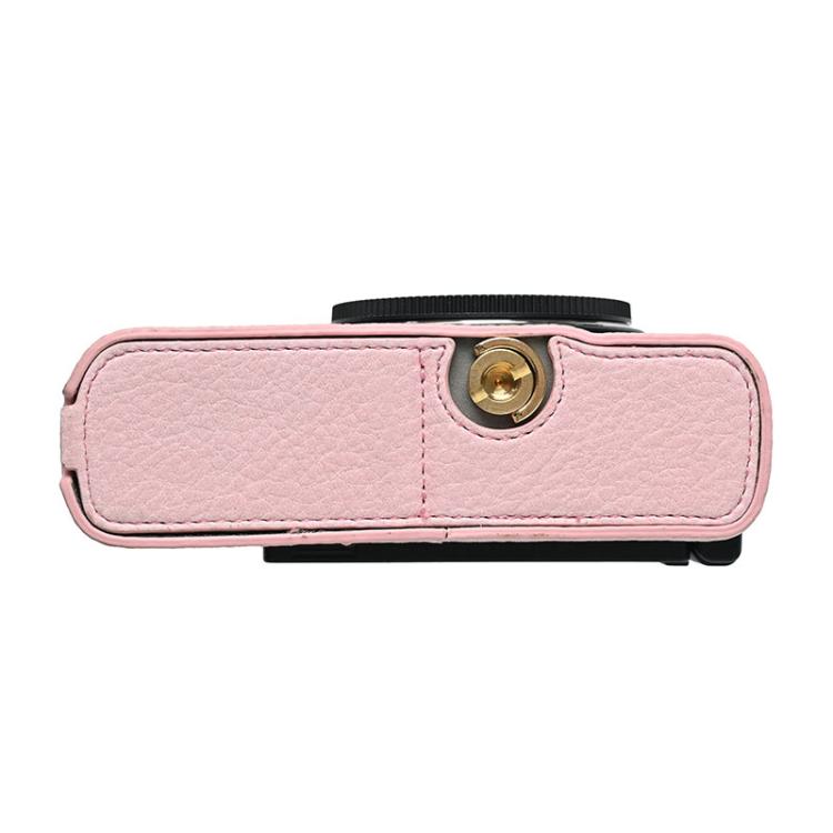 For Panasonic LUMIX S9 Litchi Texture PU Leather Camera Half Case Base(Pink) - free shipping - PMC TechLife - Order now!