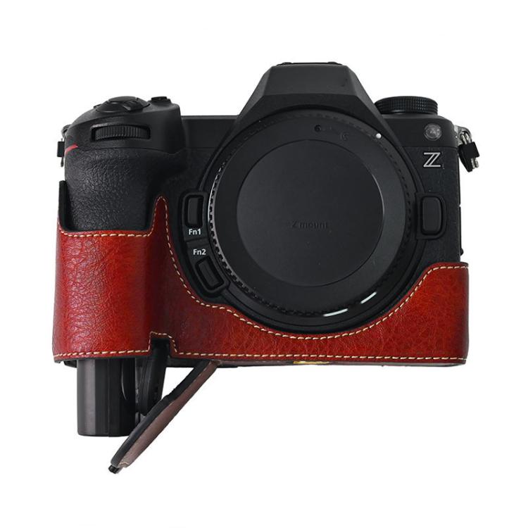 For Nikon Z6III Litchi Texture PU Leather Camera Half Case Base(Wine Red) - free shipping - PMC TechLife - Order now!