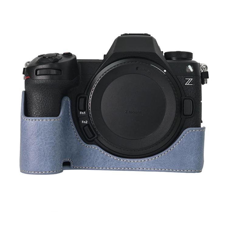 For Nikon Z6III Litchi Texture PU Leather Camera Half Case Base(Blue) - free shipping - PMC TechLife - Order now!