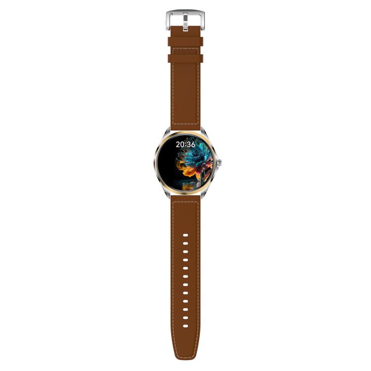 H78 1.43 inch AMOLED Screen Health & Fitness Smart Watch IP67 Waterproof Support BT Call(Gold Shell Brown Leather) - free shipping - PMc TechLife - Order now!