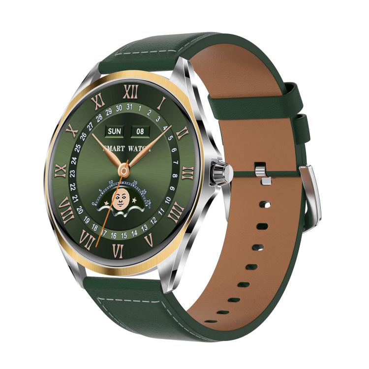 H78 1.43 inch AMOLED Screen Health & Fitness Smart Watch IP67 Waterproof Support BT Call(Gold Shell Green Leather) - free shipping - PMc TechLife - Order now!