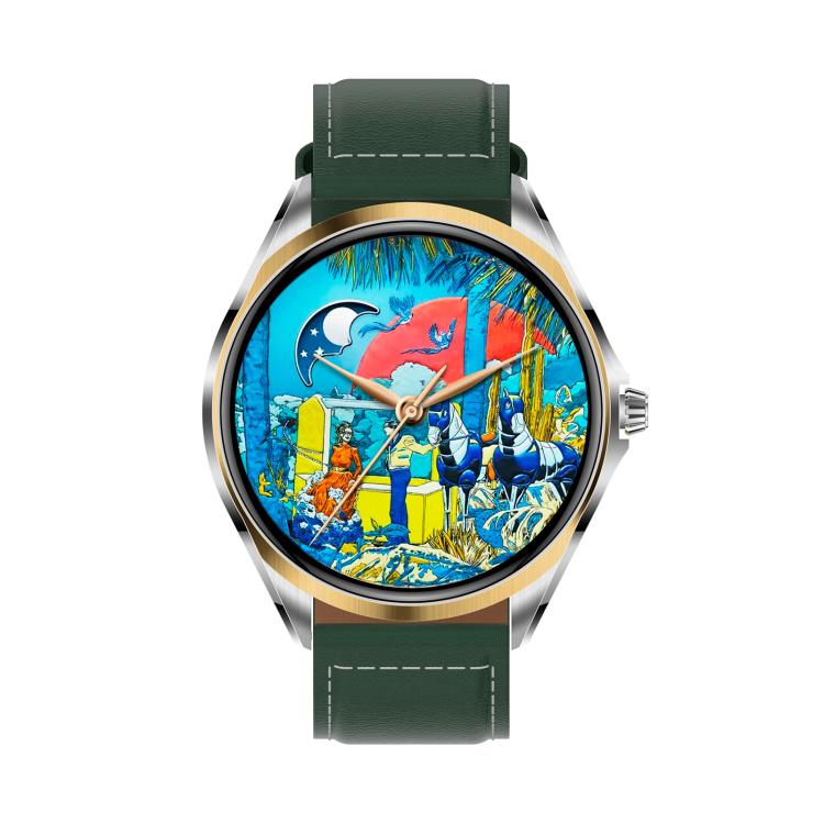 H78 1.43 inch AMOLED Screen Health & Fitness Smart Watch IP67 Waterproof Support BT Call(Gold Shell Green Leather) - free shipping - PMc TechLife - Order now!