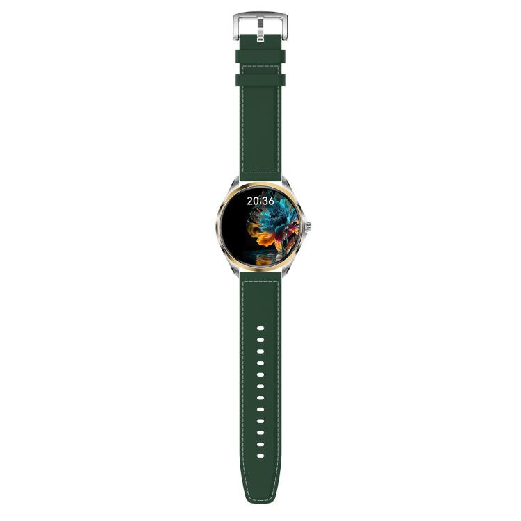 H78 1.43 inch AMOLED Screen Health & Fitness Smart Watch IP67 Waterproof Support BT Call(Gold Shell Green Leather) - free shipping - PMc TechLife - Order now!