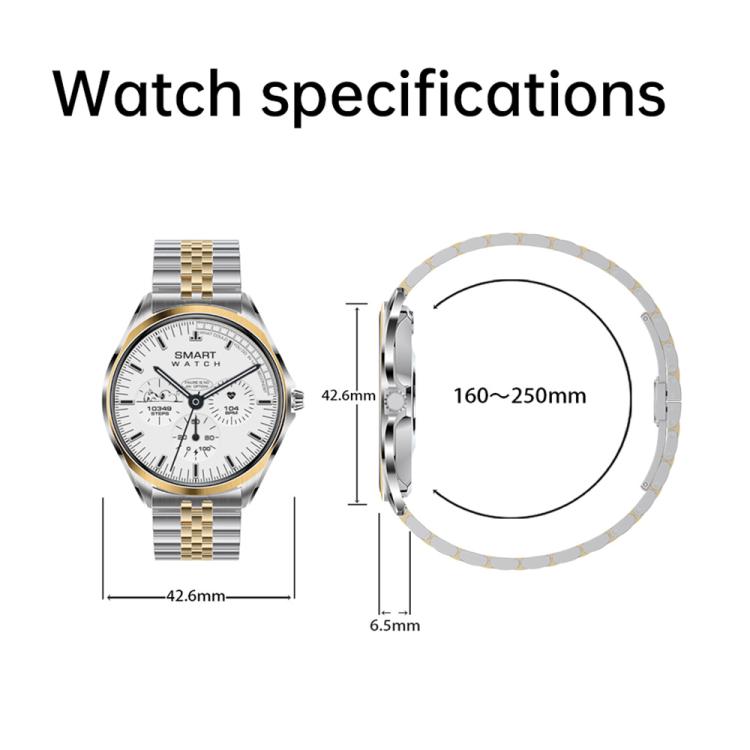 H78 1.43 inch AMOLED Screen Health & Fitness Smart Watch IP67 Waterproof Support BT Call(Gold Shell Blue Leather) - free shipping - PMc TechLife - Order now!