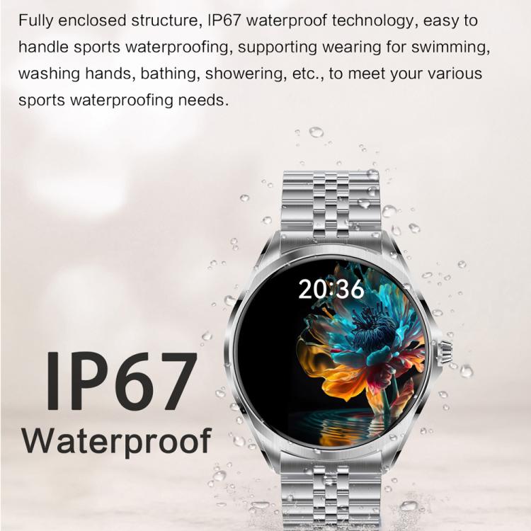 H78 1.43 inch AMOLED Screen Health & Fitness Smart Watch IP67 Waterproof Support BT Call(Silver Shell Blue Leather) - free shipping - PMc TechLife - Order now!