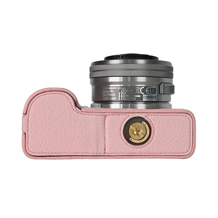 For Sony ZV-E10 Litchi Texture PU Leather Camera Half Case Base(Pink) - free shipping - PMC TechLife - Order now!