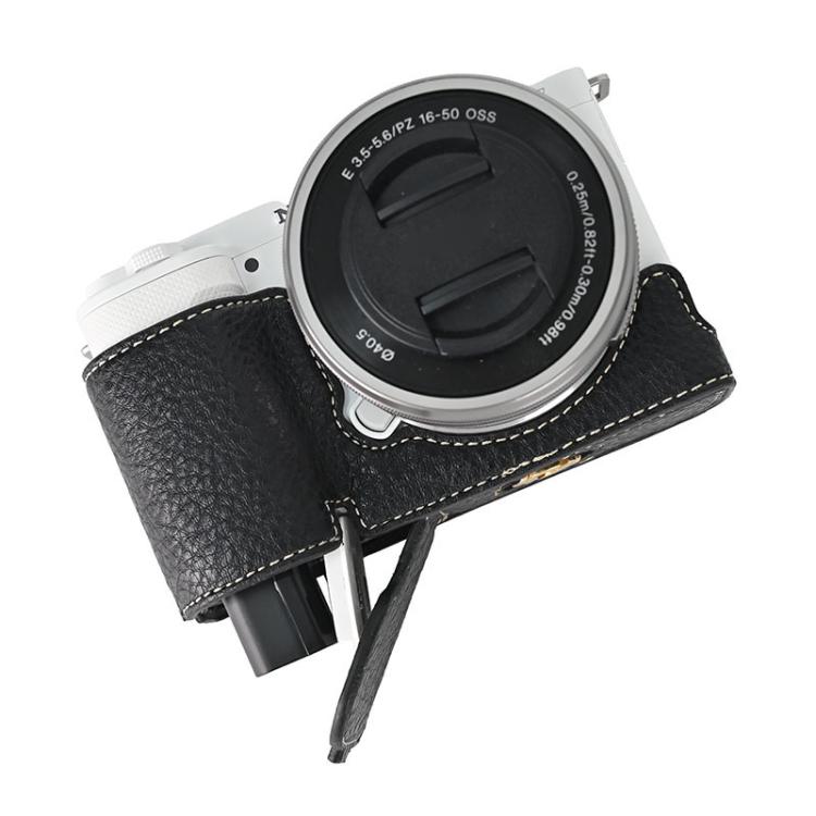 For Sony ZV-E10 Litchi Texture PU Leather Camera Half Case Base(Black) - free shipping - PMC TechLife - Order now!