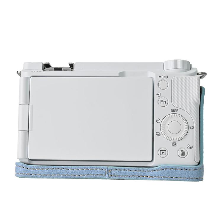 For Sony Alpha ZV-E10 II / ZV-E10M2 Litchi Texture PU Leather Camera Half Case Base(Blue) - free shipping - PMC TechLife - Order now!