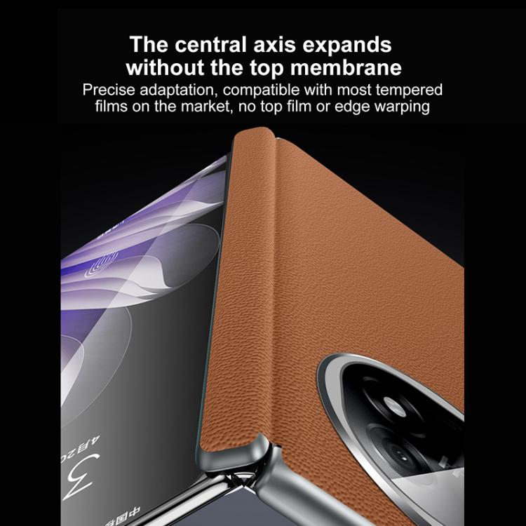 For OPPO Find N5 SULADA Frameless Top Layer Cowhide Leather Hybrid PC Phone Case(Blue) - free shipping - PMC TechLife - Order now!