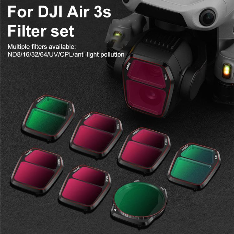 For DJI Air 3S BRDRC Camera Lens Filter, Filter:3 in 1 CPL UV ND16 - free shipping - PMC TechLife - Order now!