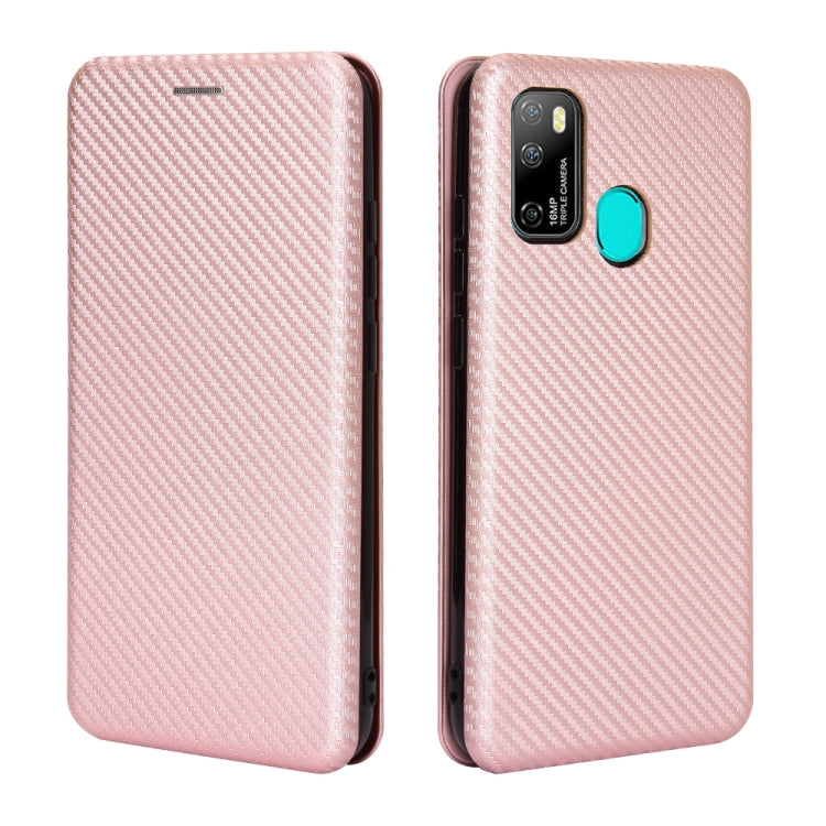 For Ulefone Note 9P Carbon Fiber Texture Horizontal Flip TPU + PC + PU Leather Case with Card Slot & Lanyard(Pink) - Ulefone Cases by PMC Jewellery | Online Shopping South Africa | PMC Jewellery | Buy Now Pay Later Mobicred