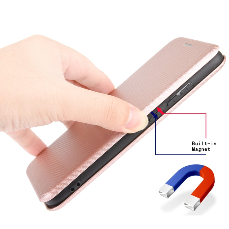 For Ulefone Note 9P Carbon Fiber Texture Horizontal Flip TPU + PC + PU Leather Case with Card Slot & Lanyard(Pink) - Ulefone Cases by PMC Jewellery | Online Shopping South Africa | PMC Jewellery | Buy Now Pay Later Mobicred