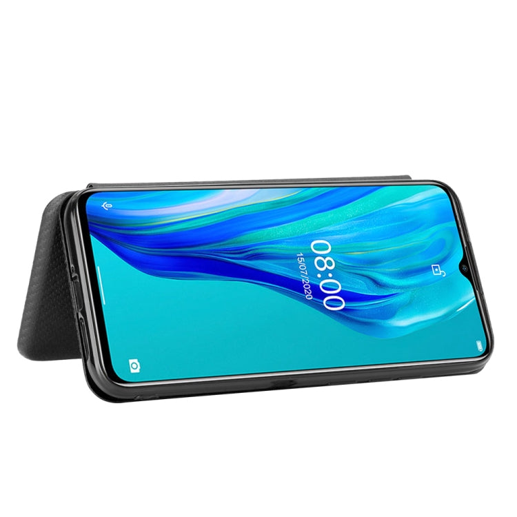 For Ulefone Note 9P Carbon Fiber Texture Horizontal Flip TPU + PC + PU Leather Case with Card Slot & Lanyard(Black) - Ulefone Cases by PMC Jewellery | Online Shopping South Africa | PMC Jewellery | Buy Now Pay Later Mobicred