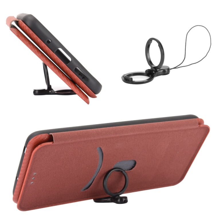 For Ulefone Note 9P Carbon Fiber Texture Horizontal Flip TPU + PC + PU Leather Case with Card Slot & Lanyard(Brown) - Ulefone Cases by PMC Jewellery | Online Shopping South Africa | PMC Jewellery | Buy Now Pay Later Mobicred