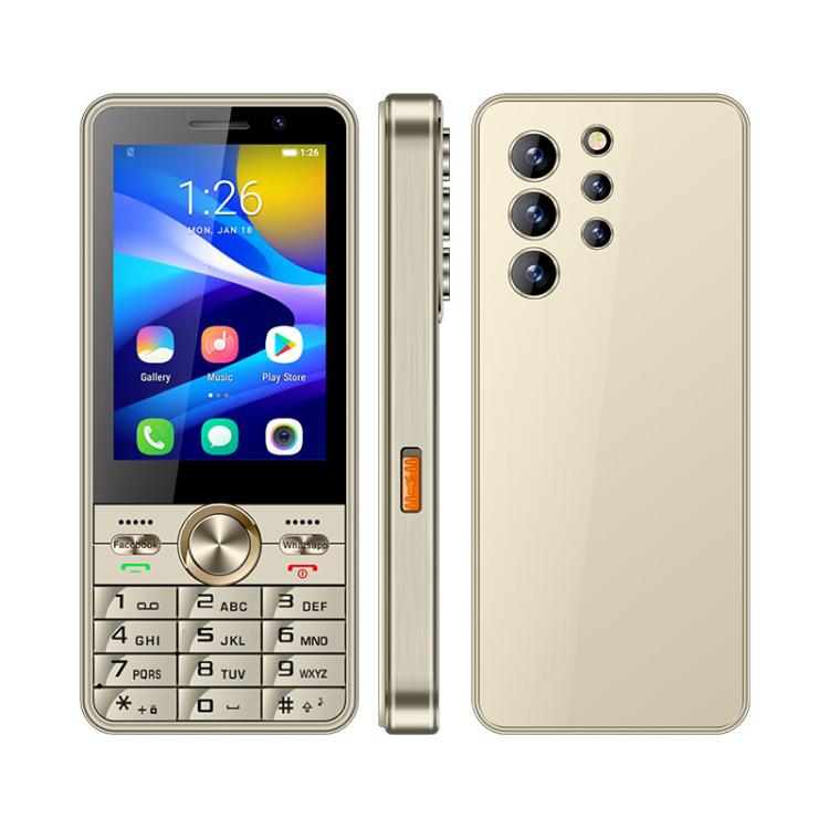 UNIWA XS24 Keypad Phone, 2GB+16GB, 3.5 inch Android 8.1 Mediatek MT6737M Quad Core, Flashlights, Network: 4G, Support Google Store, Plug:EU Plug(Gold) - free shipping - PMc TechLife - Order now!