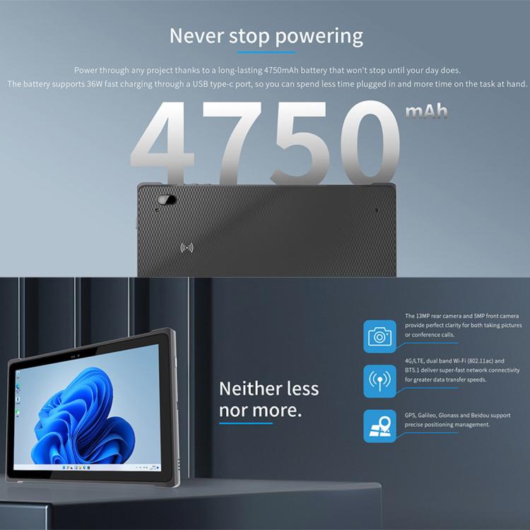 QCOM W1019 Windows 11 Pro Tablet PC, 8GB+128GB, 10.1 inch Qualcomm SC7180 Kryo 468 8C8T Octa Core, Network: 4G, OTG, Plug:EU Plug(White) - free shipping - PMc TechLife - Order now!