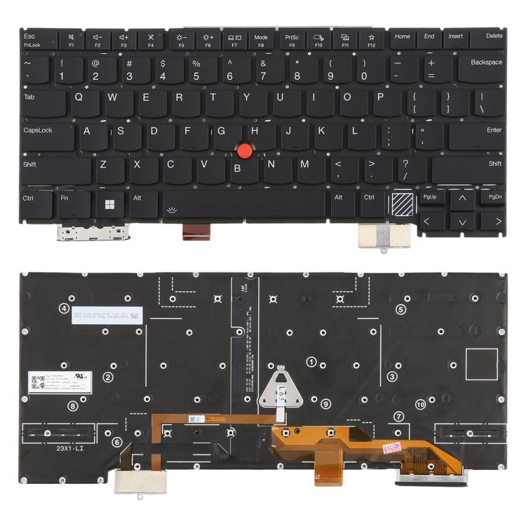 US Version Backlit Laptop Keyboard for Lenovo Thinkpad X1C X1 carbon Gen12 2024(Black) - free shipping - PMC TechLife - Order now!