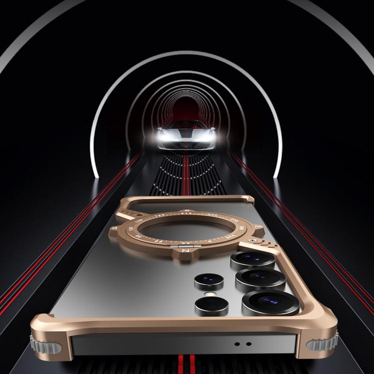 For Samsung Galaxy S25 Ultra 5G S Shaped 360 Holder Airbag Frameless MagSafe Metal Phone Case(Space Gray) - free shipping - PMC TechLife - Order now!