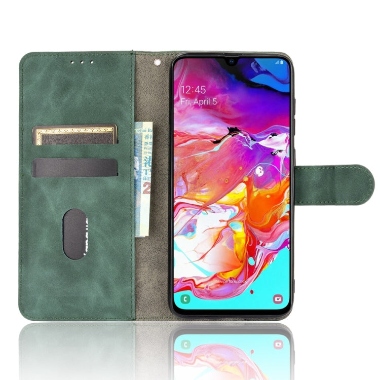 For Samsung Galaxy A70 Solid Color Skin Feel Magnetic Buckle Horizontal Flip Calf Texture PU Leather Case with Holder & Card Slots & Wallet(Green) - Galaxy Phone Cases by PMC TechLife | Online Shopping South Africa | PMC TechLife
