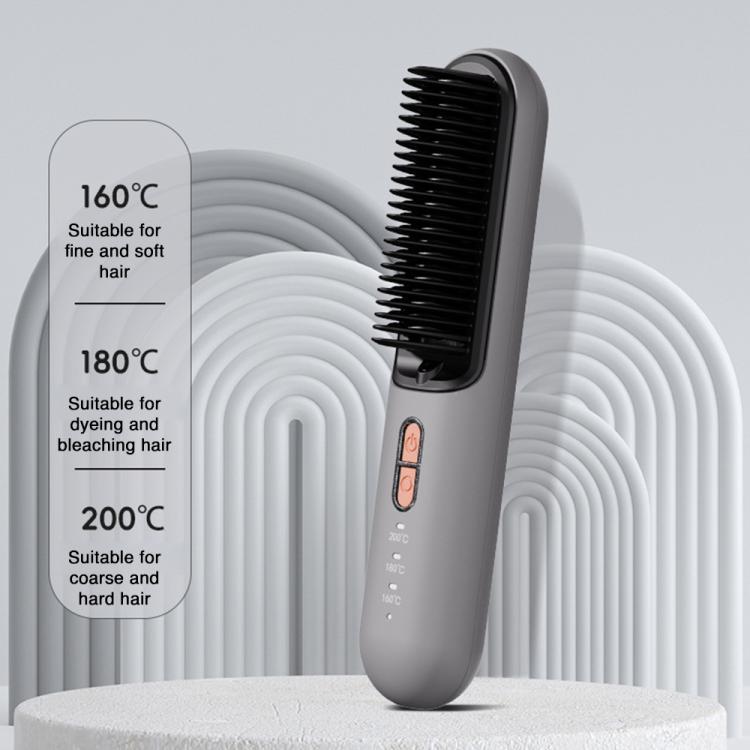 K-SKIN KD382B Negative Ion Hair Care Type-C Wireless Hair Straightening Comb(Grey) - free shipping - PMC TechLife - Order now!