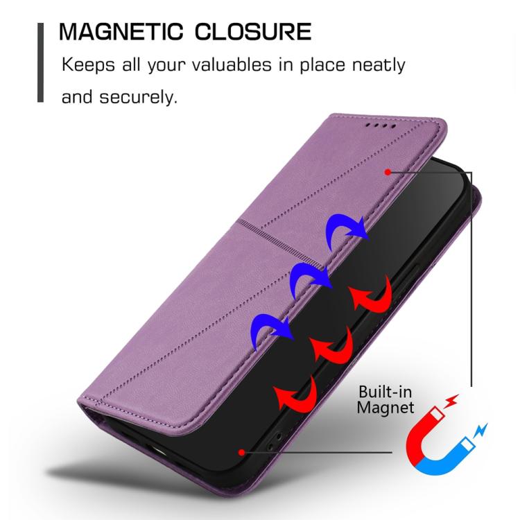 For iPhone 17 Air Strong Magnetic Frosted Flip Leather Phone Case(Light Purple) - free shipping - PMc TechLife - Order now!