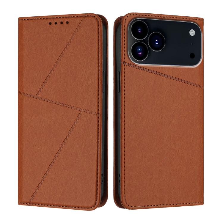 For iPhone 17 Pro Max Strong Magnetic Frosted Flip Leather Phone Case(Coffee Color) - free shipping - PMc TechLife - Order now!