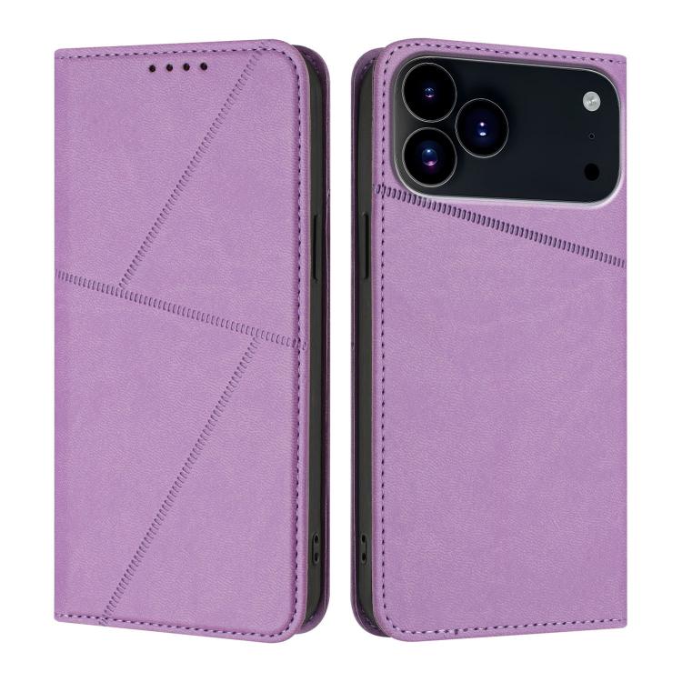For iPhone 17 Pro Max Strong Magnetic Frosted Flip Leather Phone Case(Light Purple) - free shipping - PMc TechLife - Order now!