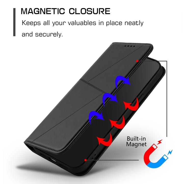 For iPhone 17 Pro Max Strong Magnetic Frosted Flip Leather Phone Case(Black) - free shipping - PMc TechLife - Order now!