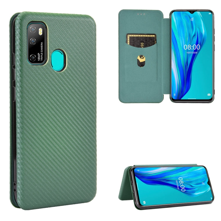 For Ulefone Note 9P Carbon Fiber Texture Horizontal Flip TPU + PC + PU Leather Case with Card Slot(Green) - Ulefone Cases by PMC Jewellery | Online Shopping South Africa | PMC Jewellery | Buy Now Pay Later Mobicred