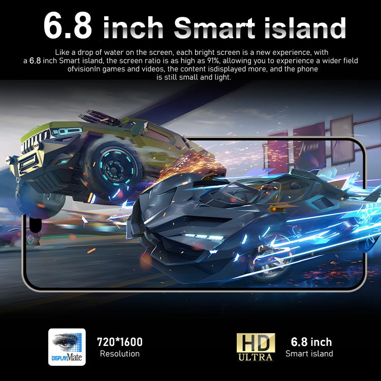 I16 Pro Max / VD1, 3GB+32GB, 6.8 inch Android 10 MTK6753 Octa Core, Network: 4G, Dual SIM, Plug:UK Plug(White) - free shipping - PMc TechLife - Order now!