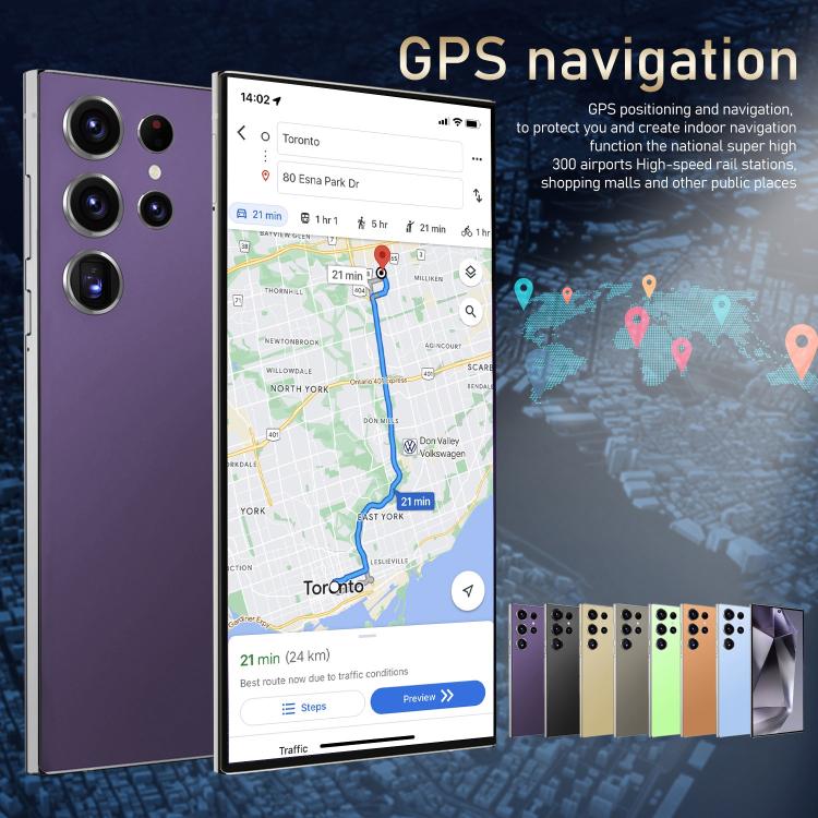 S24 Ultra / S7, 4GB+128GB, 6.75 inch Android 10 MTK6750 Octa Core, Network: 4G, Dual SIM, Plug:EU Plug(Green) - free shipping - PMc TechLife - Order now!