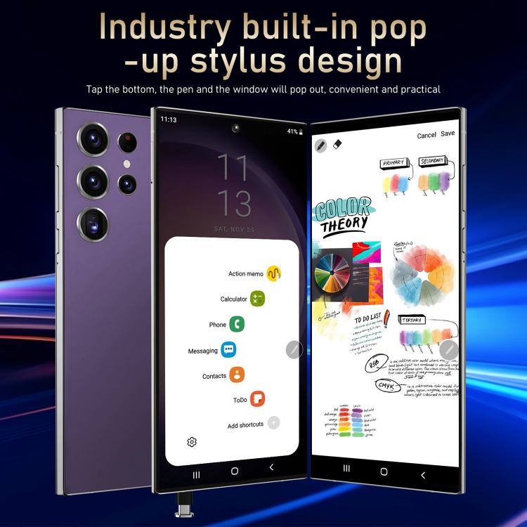 S24 Ultra / S7, 4GB+128GB, 6.75 inch Android 10 MTK6750 Octa Core, Network: 4G, Dual SIM, Plug:US Plug(Black) - free shipping - PMc TechLife - Order now!