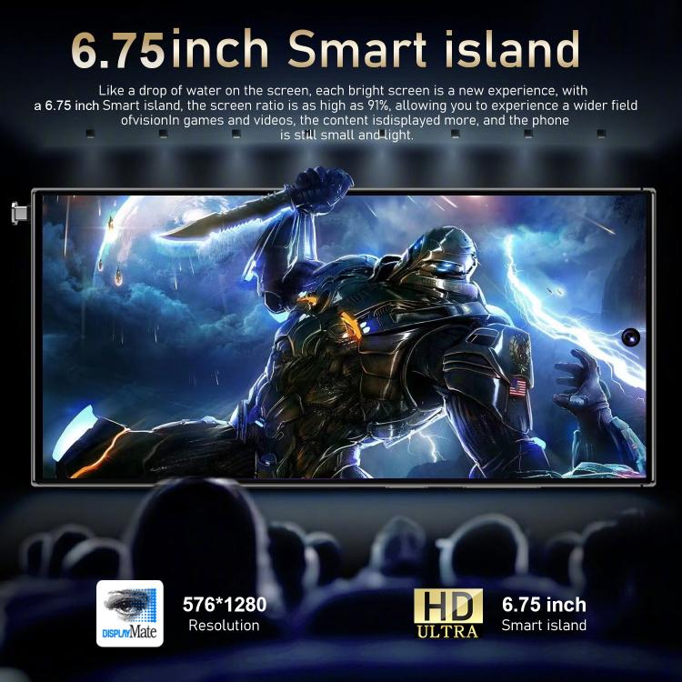 S24 Ultra / S7, 4GB+128GB, 6.75 inch Android 10 MTK6750 Octa Core, Network: 4G, Dual SIM, Plug:EU Plug(Black) - free shipping - PMc TechLife - Order now!