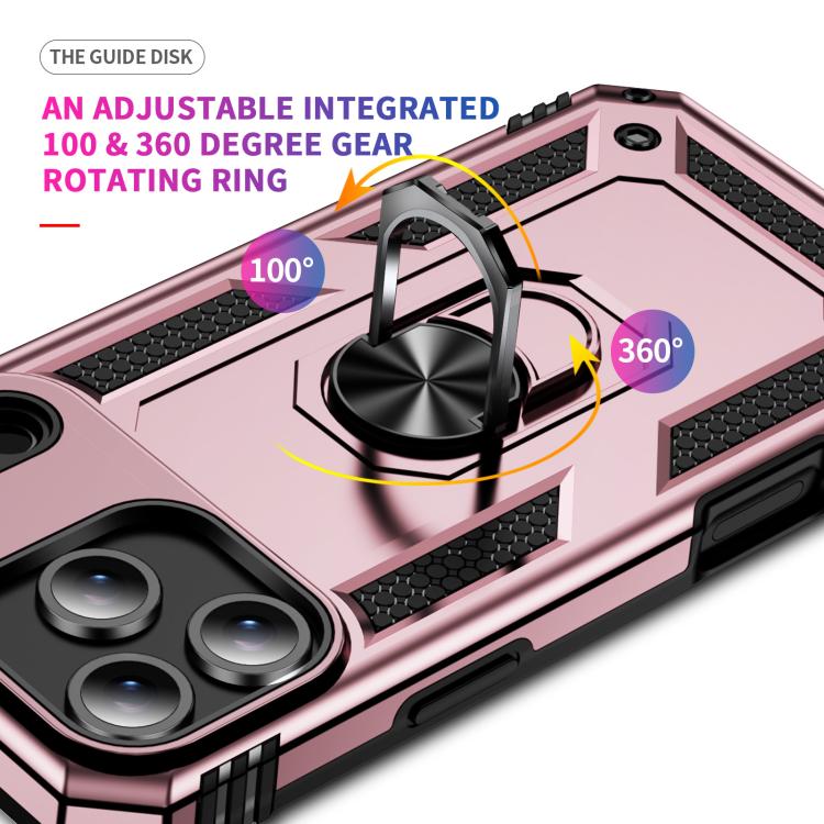 For iPhone 17 Air Shockproof TPU Hybrid PC Phone Case with Holder(Rose Gold) - free shipping - PMc TechLife - Order now!