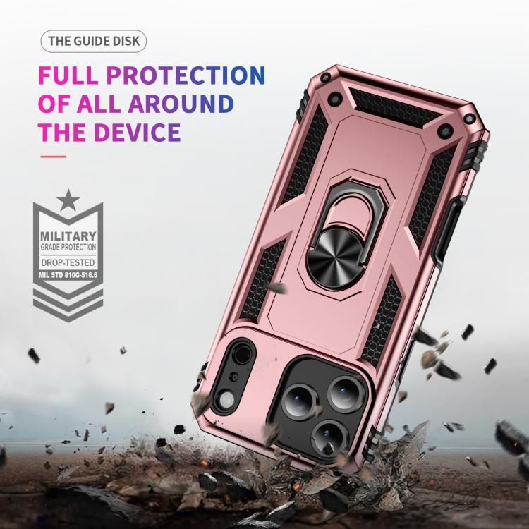 For iPhone 17 Air Shockproof TPU Hybrid PC Phone Case with Holder(Rose Gold) - free shipping - PMc TechLife - Order now!