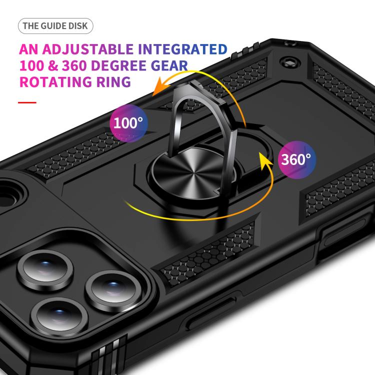 For iPhone 17 Pro Shockproof TPU Hybrid PC Phone Case with Holder(Black) - free shipping - PMc TechLife - Order now!