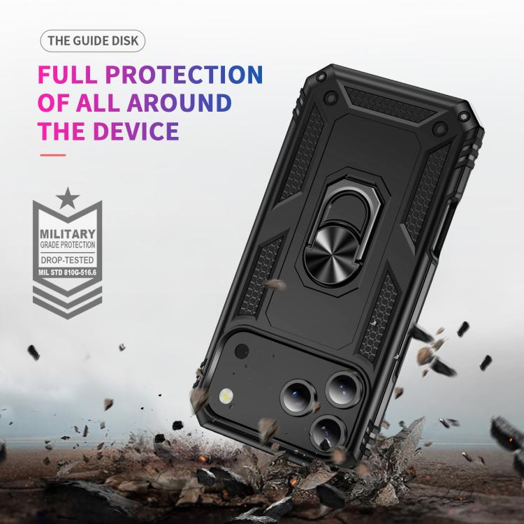For iPhone 17 Pro Max Shockproof TPU Hybrid PC Phone Case with Holder(Black) - free shipping - PMc TechLife - Order now!