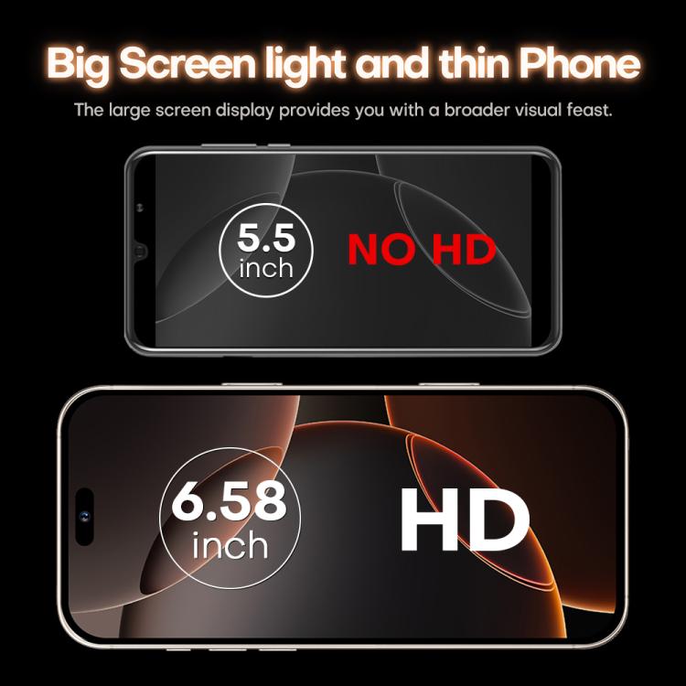 I16 Pro Max / PDQ6, 4GB+64GB, 6.58 inch Android 10 MTK6739 Quad Core, Network: 4G, Dual SIM, Plug:US Plug(Gold) - free shipping - PMc TechLife - Order now!
